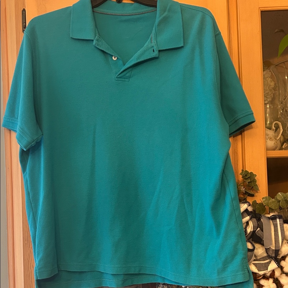 Men's Teal Short-Sleeve Polo Shirt